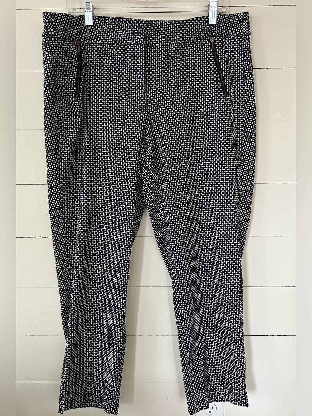 Lane Bryant Black and White Microdot Dress Pants, Size 18.